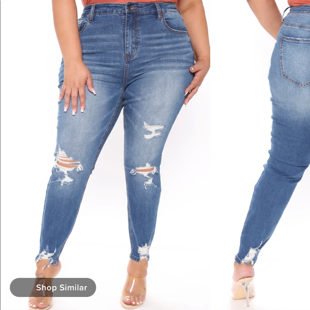 Fashion nova distressed jeans $15